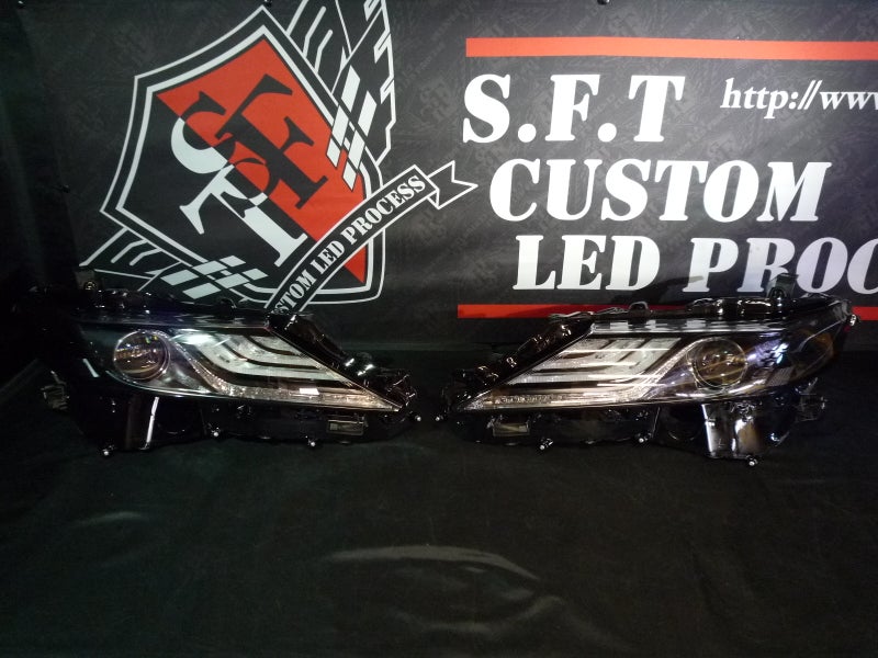 カムリ　ヘッドライトカスタム　インナーブラック塗装