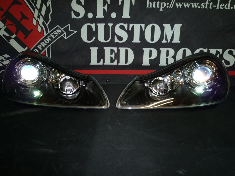 ポルシェ　カイエン　ヘッドライト　インナーブラック塗装カスタム