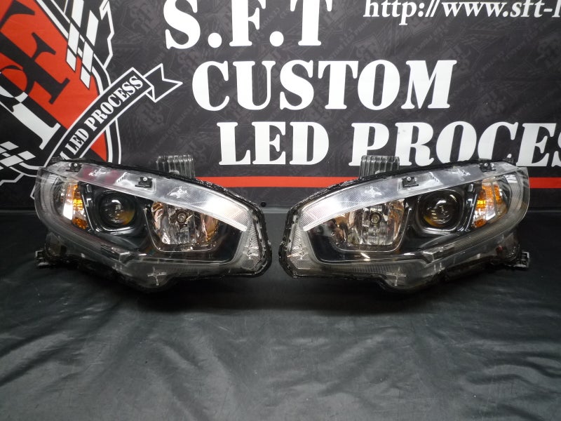 シビック　ヘッドライト加工　インナーブラック塗装