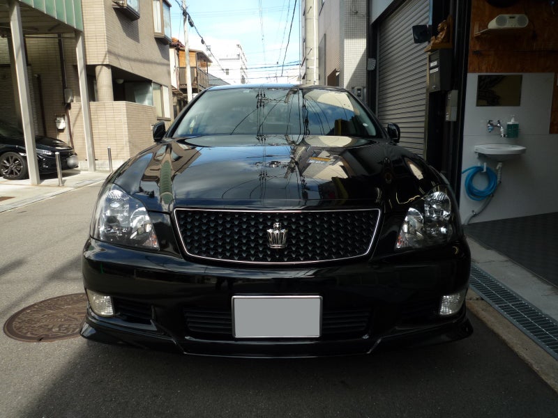18クラウン　ヘッドライトカスタム　インナーブラック塗装施工