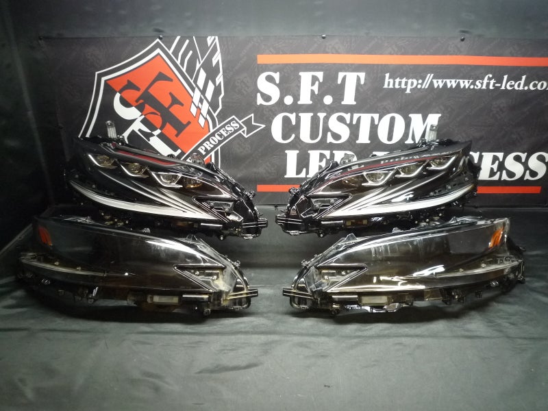 LS500前期　ヘッドライトカスタム　インナーブラック塗装