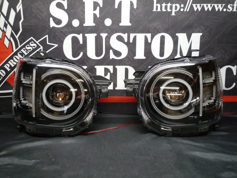 ミラトコット　ヘッドライト加工　インナーブラック塗装