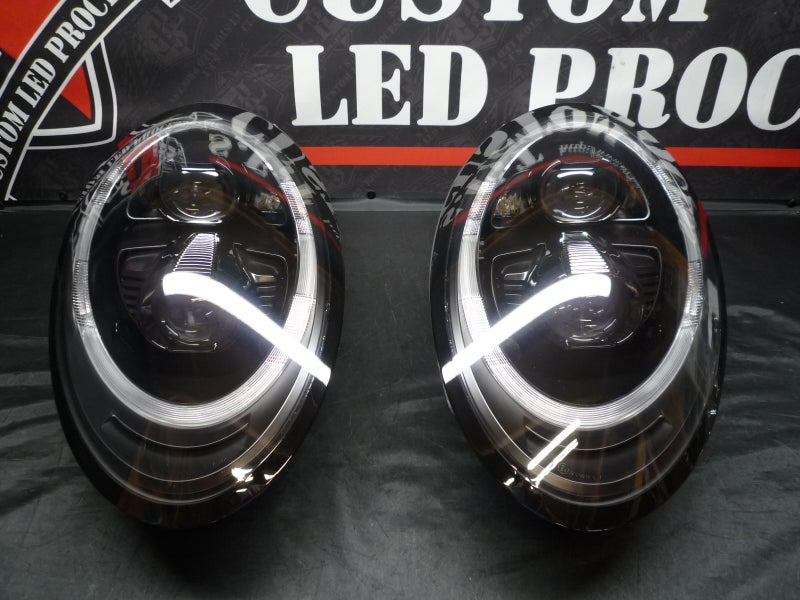 ポルシェ　ヘッドライトカスタム　インナーブラック塗装